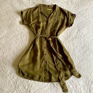 Sneak Peak size S Army Green Shirt Dress